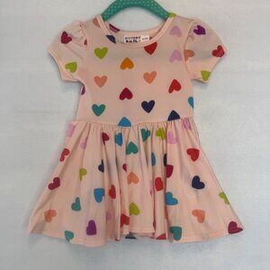 Dotdotsmile Dress Size 6/12 Months Pink with Multicolor Hearts New With Tags